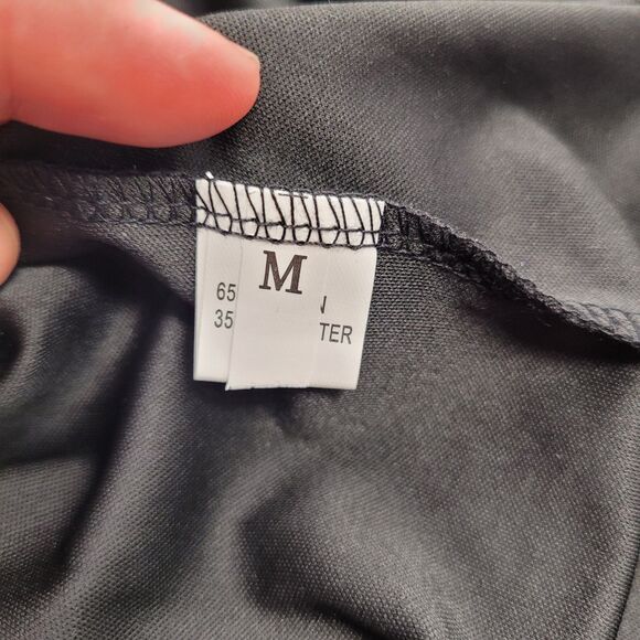 Women's Elegant Office Long Sleeve Midi Solid Black Dress Size Medium - Picture 7 of 10